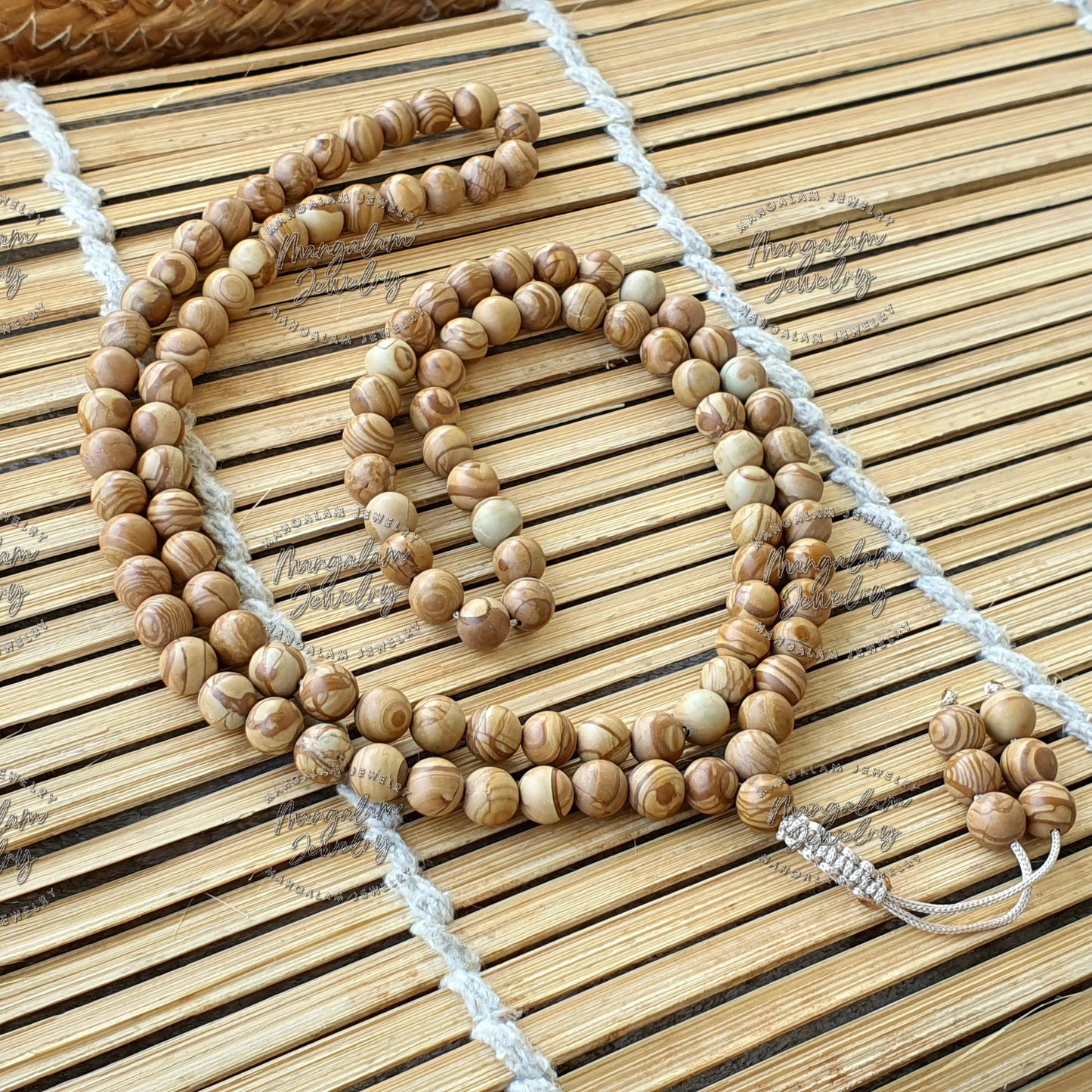 Wood Jasper Necklace, Wood Jasper Mala, Knotted Jasper Necklace, Protection Necklace, Healing Necklace, Calm Necklace, Handmade Necklace