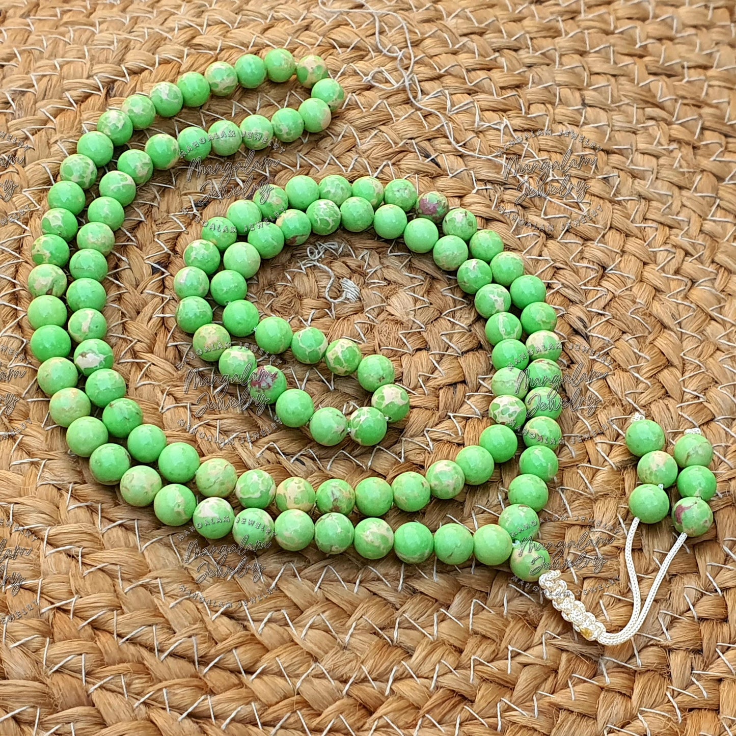 Conscience Mala, Sea Sediment Mala 8MM, Sea Sediment Jasper Necklace, Sea Sediment Jasper Mala, Knotted Mala, Handmade Necklace