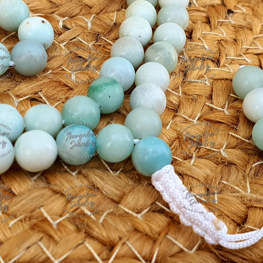 AAA Amazonite Tibetan Mala, 108 Mala Beads, Amazonite Necklace, Handmade Necklace, Statement Necklet, Gift For Yoga Lover, Handmade Jewelry