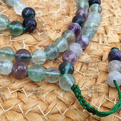 Healing Mala, Fluorite Mala, Prayer Beads, Fluorite Necklace, Statement Necklace, 108 Mala Beads, Beaded Jewelry, Yoga Gifts