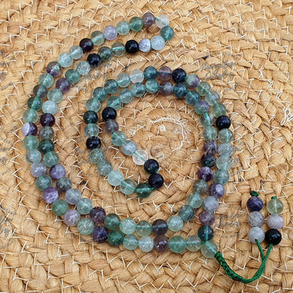Healing Mala, Fluorite Mala, Prayer Beads, Fluorite Necklace, Statement Necklace, 108 Mala Beads, Beaded Jewelry, Yoga Gifts