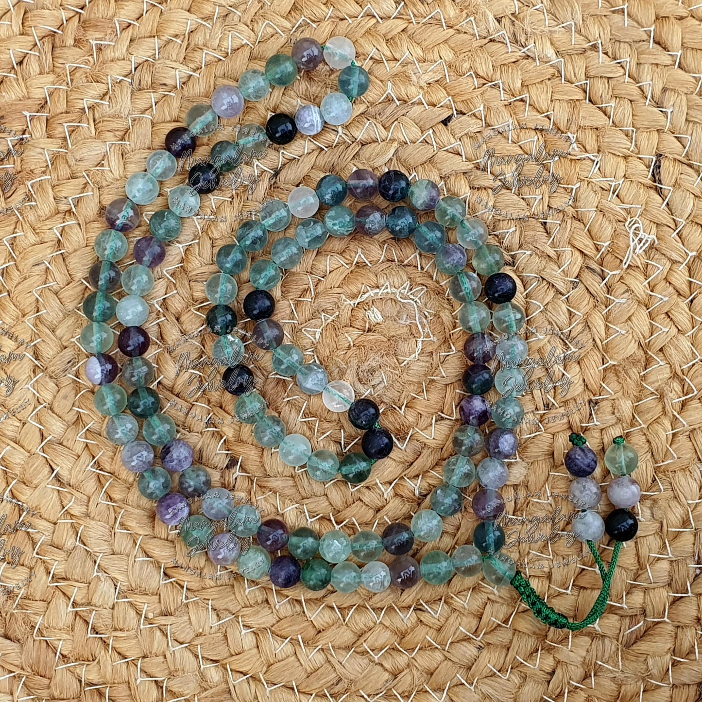 Healing Mala, Fluorite Mala, Prayer Beads, Fluorite Necklace, Statement Necklace, 108 Mala Beads, Beaded Jewelry, Yoga Gifts