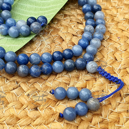 Blue Aventurine Tibetan Mala, 108 Beads, Blue Aventurine Tibetan Necklace, Statement Necklace, Yoga Gifts