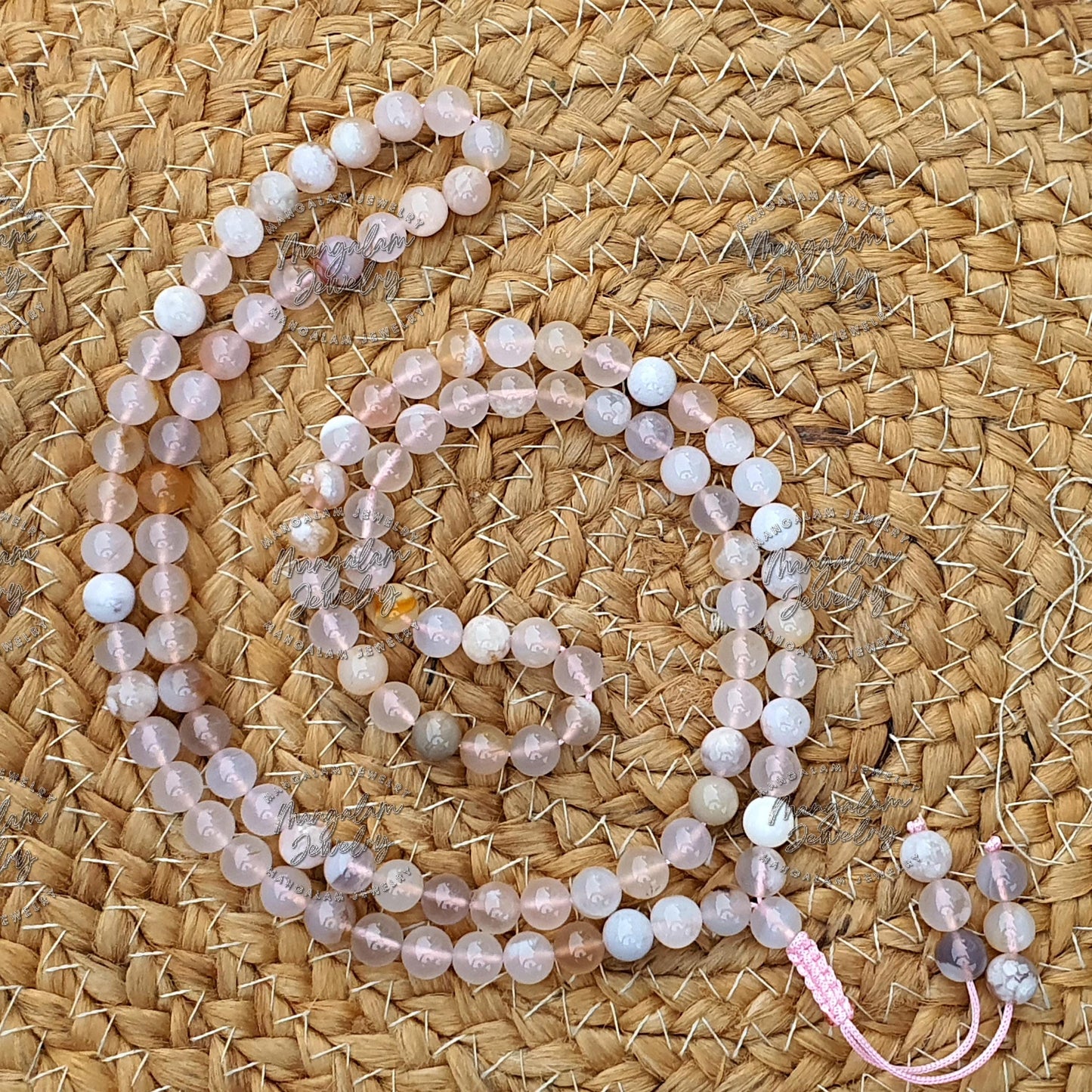 Flower Carnelian Mala Necklace, Gift For Yoga Lovers, Statement Necklace, 108 Mala Beads, Handmade Jewelry