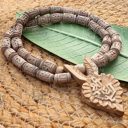 Shree Radha Pendent Necklace Big Size  Handmade Tulsi Necklace, Hare Krishna Kanthi Mala, Tulsi Kantha Mala, Tulsi Beads, Tulsi Choker