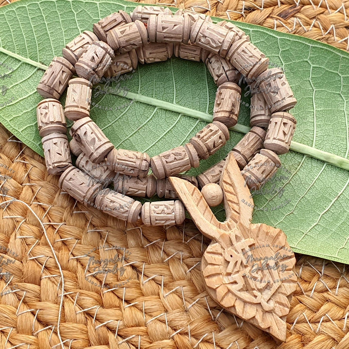 Shree Radha Pendent Necklace Big Size  Handmade Tulsi Necklace, Hare Krishna Kanthi Mala, Tulsi Kantha Mala, Tulsi Beads, Tulsi Choker