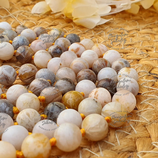 Bamboo Leaf Agate Necklace, Bamboo Leaf Agate Necklace, Meditation Mala Gift For Yoga Lover