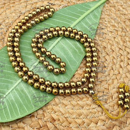 Golden Pyrite Tibetan Mala, Pyrite Mala, Healing Energy Stone Bracelet, Men & Women Meditation Mala
