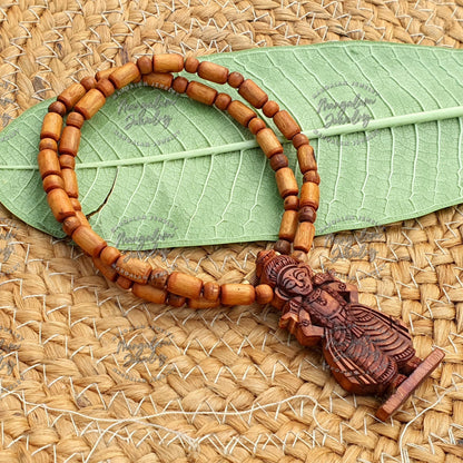 Vitthal Pendant Tulsi Mala Basil Wood Necklace Mayapuri Tulsi Necklace Vitthal Pendent Necklace