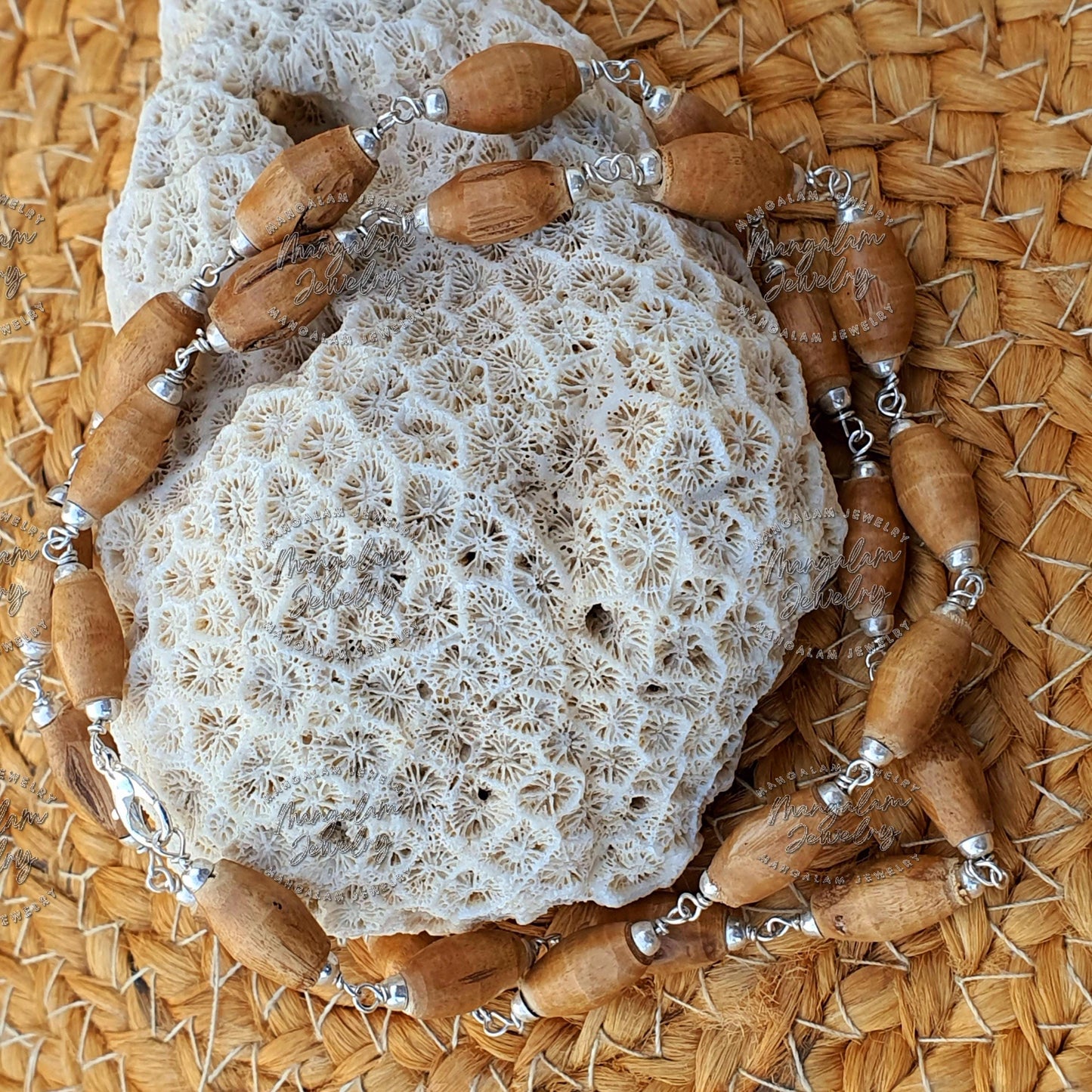 Brown Mridangam Tulsi Kanthi  mala Mridangam Handmade Tulsi, Necklace -Krishna Kanthi Mala • Tulsi Kantha Mala • Tulsi Beads • Tulsi Choker