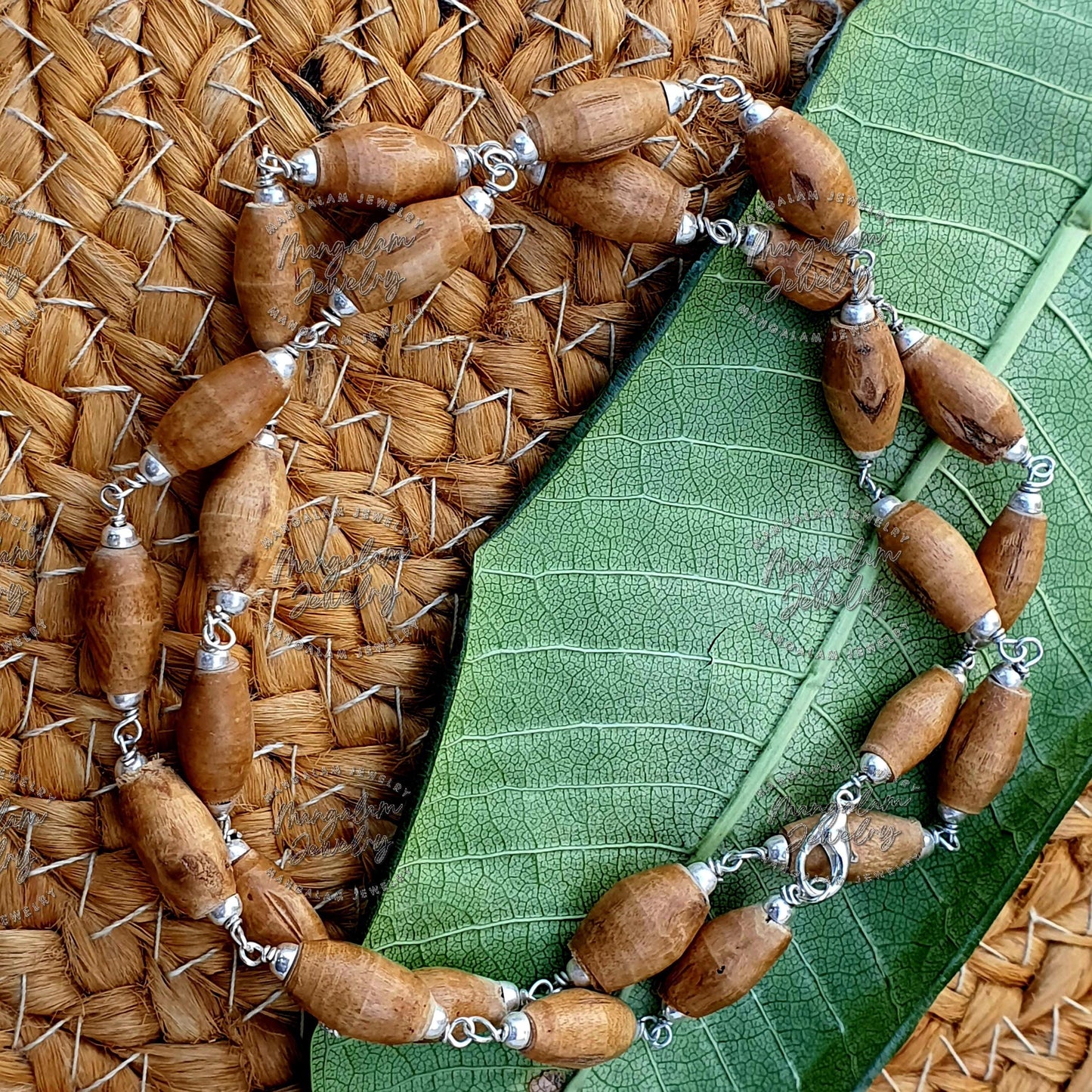 Brown Mridangam Tulsi Kanthi  mala Mridangam Handmade Tulsi, Necklace -Krishna Kanthi Mala • Tulsi Kantha Mala • Tulsi Beads • Tulsi Choker
