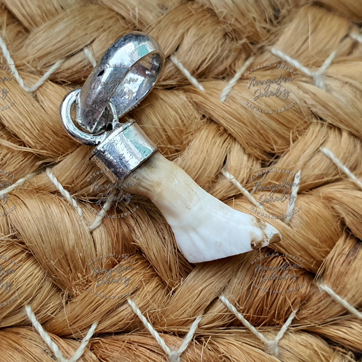 Natural Ketu Mani Stone Locket Pendant in 925 Silver • Reduce and Remove Impact of Planet Ketu • Ketu Mukta Mani • Lab-Certified