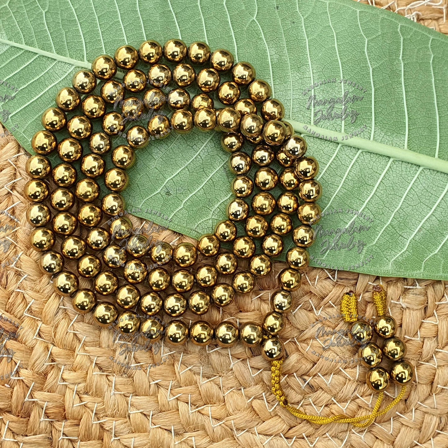Golden Pyrite Tibetan Mala, Pyrite Mala, Healing Energy Stone Bracelet, Men & Women Meditation Mala