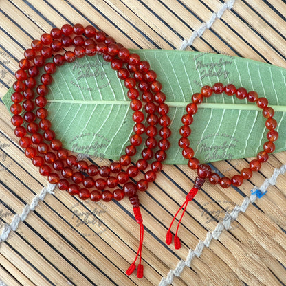 Ignite your passion Tibetan Mala Red Carnelian Tibetan Mala Carnelian Bracelet Mala, A perfect Gift For Yoga Lovers