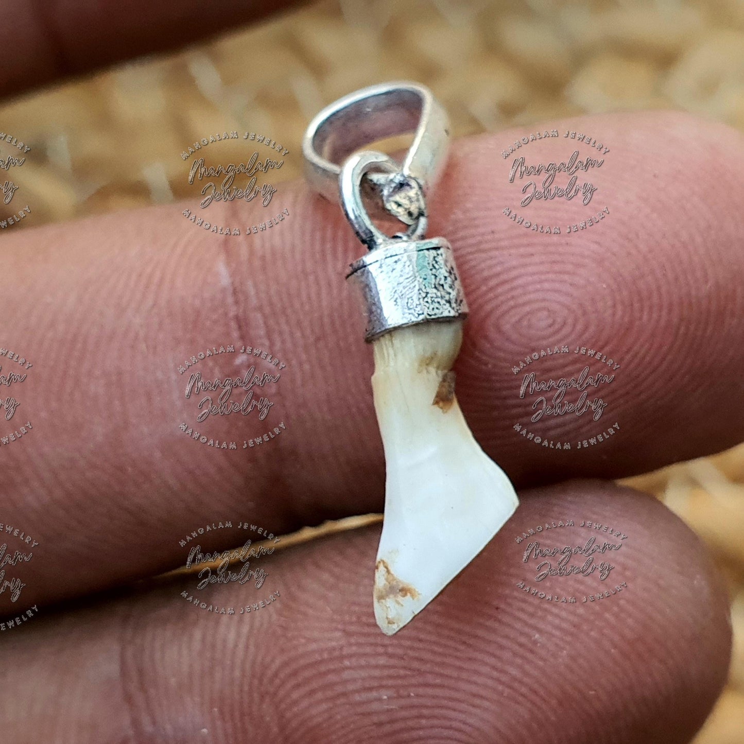 Natural Ketu Mani Stone Locket Pendant in 925 Silver • Reduce and Remove Impact of Planet Ketu • Ketu Mukta Mani • Lab-Certified