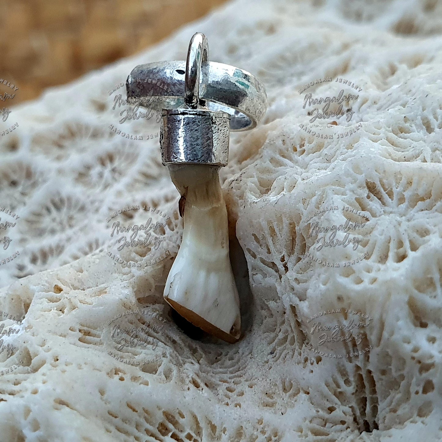 Natural Ketu Mani Stone Locket Pendant in 925 Silver • Reduce and Remove Impact of Planet Ketu • Ketu Mukta Mani • Lab-Certified