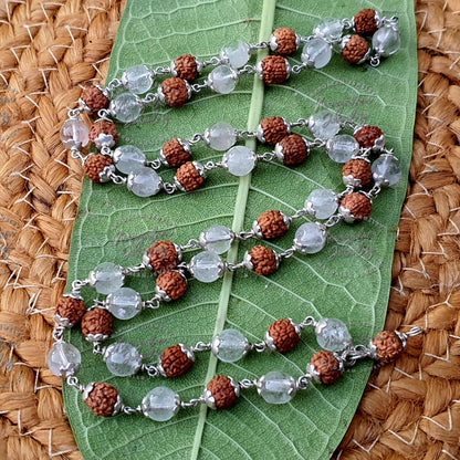 Rudraksha Sphatik Mala - For Planet Venus, Rudraksha Sphatik Japa Mala Rosary, Yoga Gifts