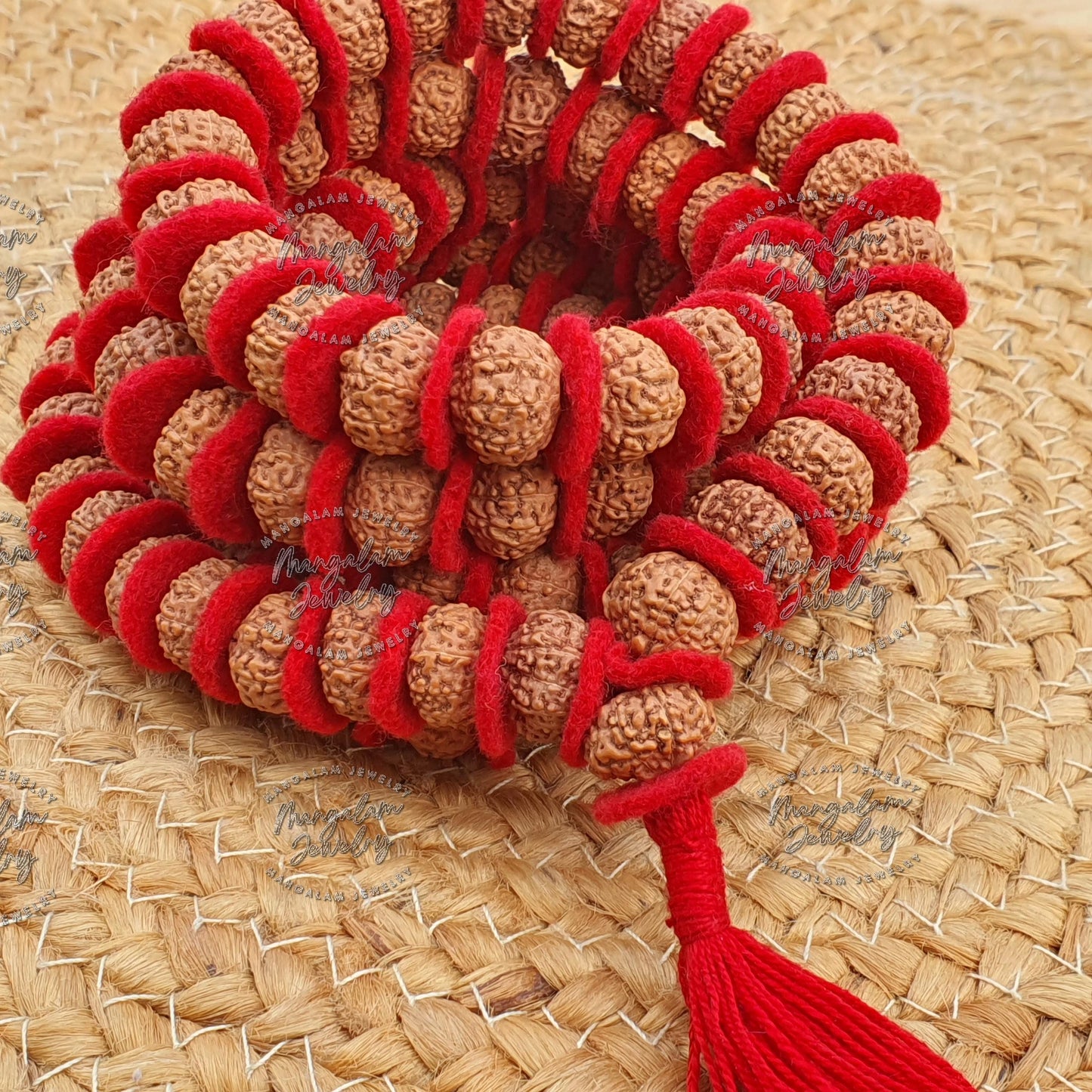 10 Mukhi Rudraksha Kantha 108 Beads Mala Necklace, Large Rudraksha Seed Beads, Rudraksha Kantha Mala, Seed Prayer Mala, Spiritual Gifts
