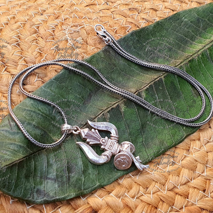 Silver Trishul Pendent , Shiva Trident Pendent, SIlver Trident Pendent , Lord Shiva Trishul