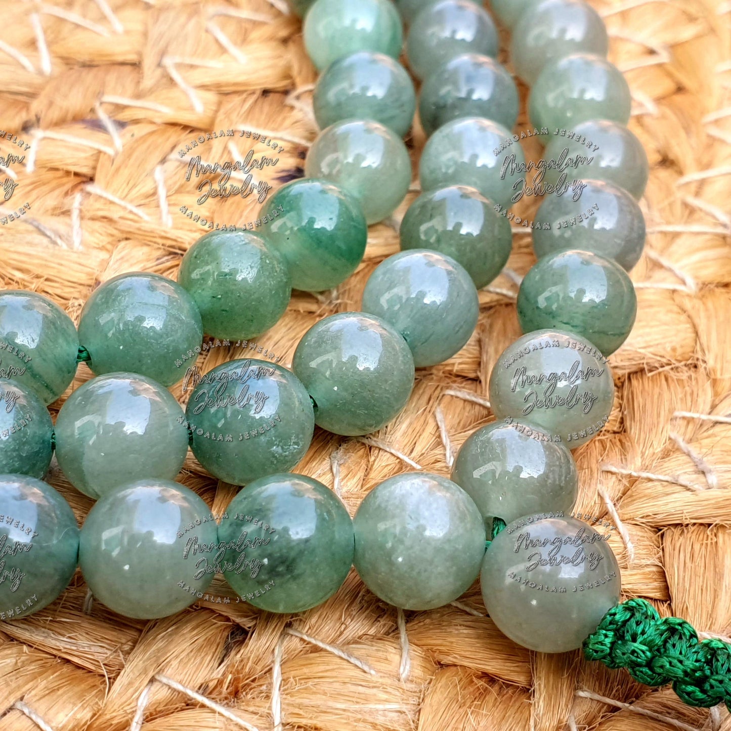 Abundance Mala, Green Aventurine Necklace, Green Aventurine Tibetan Mala, Gemstone Necklace, Statement Necklace