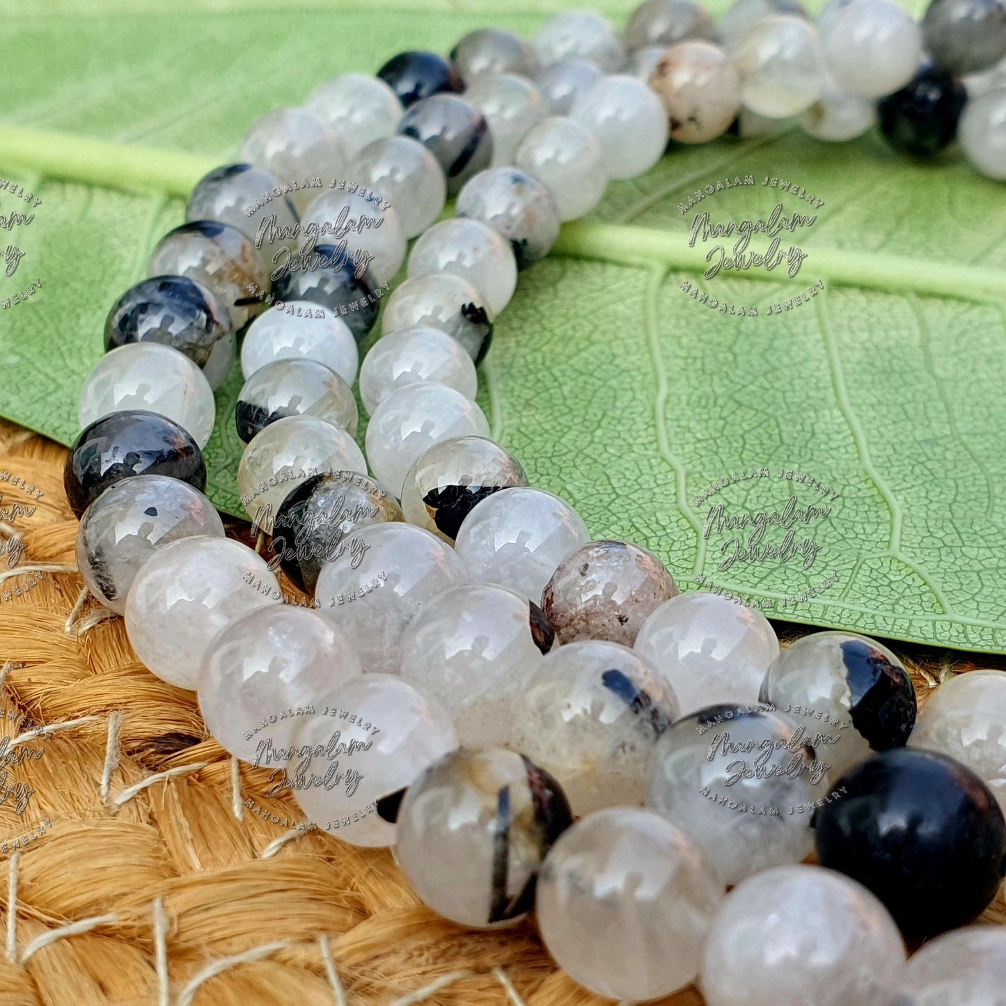 Black Rutile Quartz Tibetan Necklace, Black Rutile Quartz Mala, Statement Necklace, Yoga Gifts