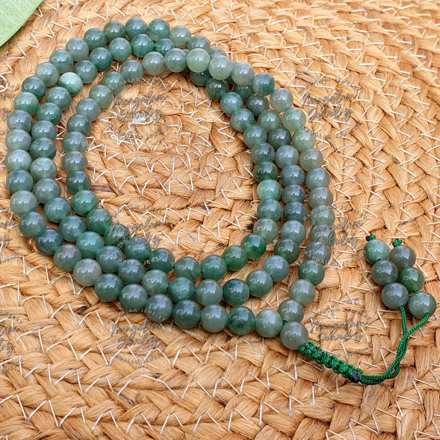Abundance Mala, Green Aventurine Necklace, Green Aventurine Tibetan Mala, Gemstone Necklace, Statement Necklace