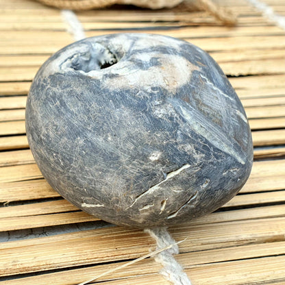 Extremely Rare Narsimha Shaligram, White Brown Shaligram, Religious Gifts, Saligram Stone, Gandaki River Nepal, Ritual Object, Pooja Item