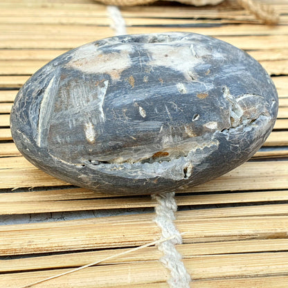 Extremely Rare Narsimha Shaligram, White Brown Shaligram, Religious Gifts, Saligram Stone, Gandaki River Nepal, Ritual Object, Pooja Item
