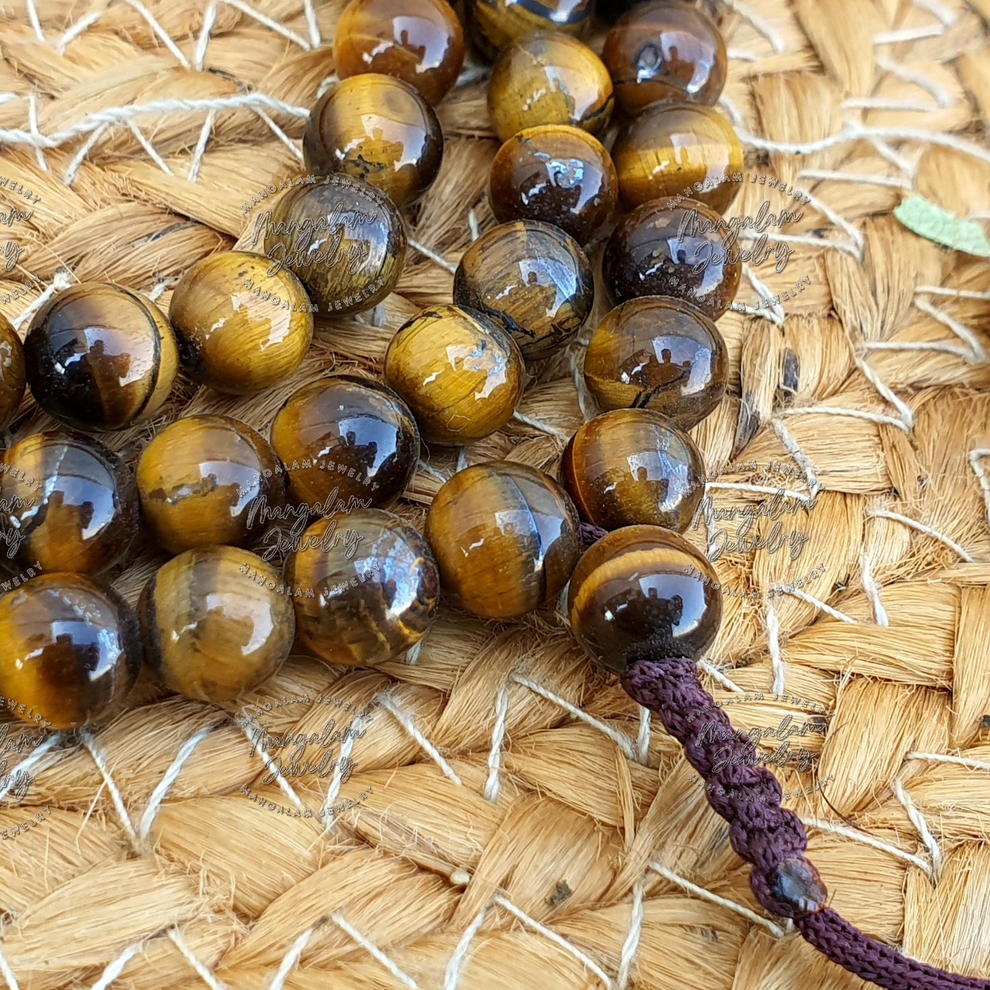 Tigers Eye 108 Mala Necklace 8mm Knotted Tigers Eye Necklace, Gemstone Japa Mala Beads, Protection Necklace, Tigers Eye Crystal Necklace