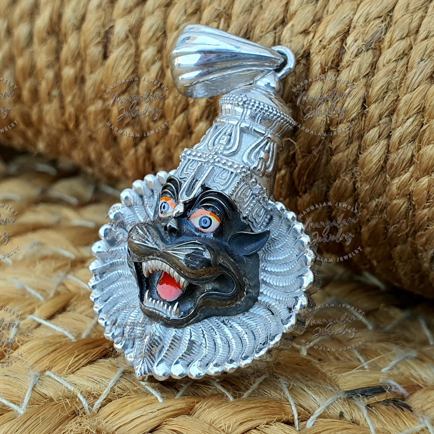 Mayapur Narasimha Pendent Silver Mayapur Narsimha Pendent God Narsimha Pendent
