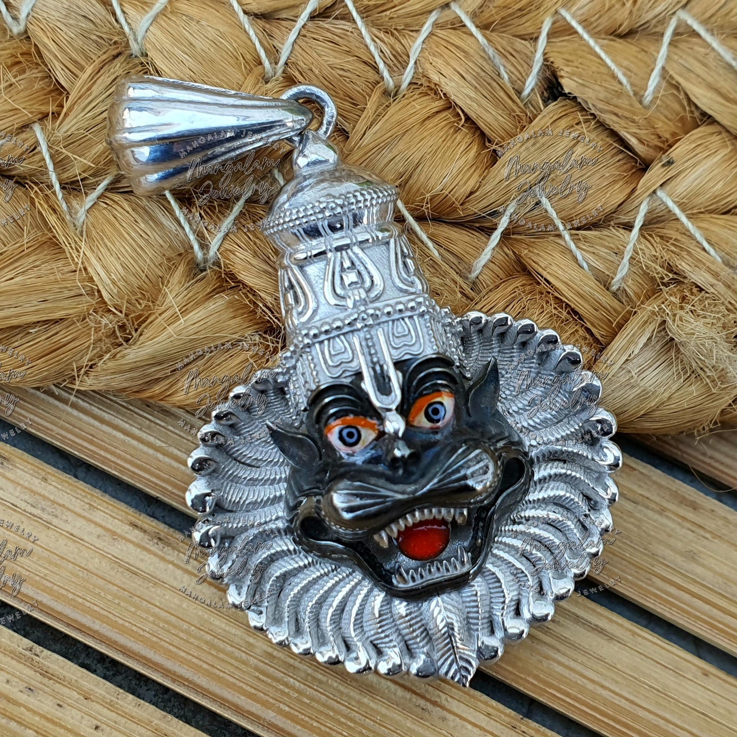 Mayapur Narasimha Pendent Silver Mayapur Narsimha Pendent God Narsimha Pendent